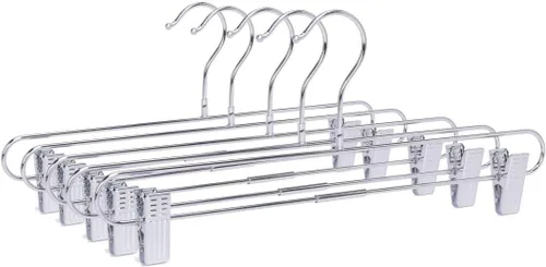 Miniatura 9 de Juego de 10 ganchos giratorios de 360 grados para pantalones y faldas cromados de calidad, duraderos y antioxidantes para ropa, jeans, pantalones
