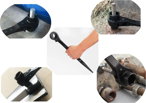 Miniatura 6 de LBY Paquete de 2 llaves rápidas hexagonales para andamio, llave de trinquete de 0.472 in/0.551 in, enchufe de doble extremo, andamio de trinquete
