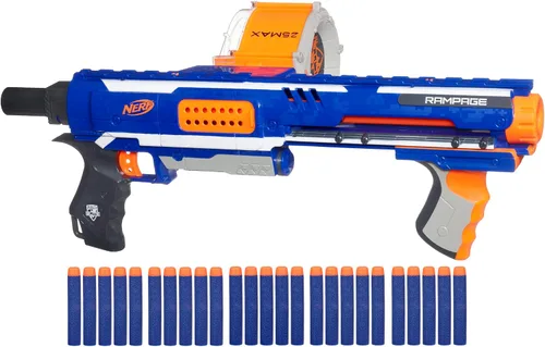 NERF Rampage N-Strike Elite Lanzador de Juguete con Tambor de 25 Dardos Slam Fire para Niños, Adolescentes y Adultos (Exclusivo de Amazon)