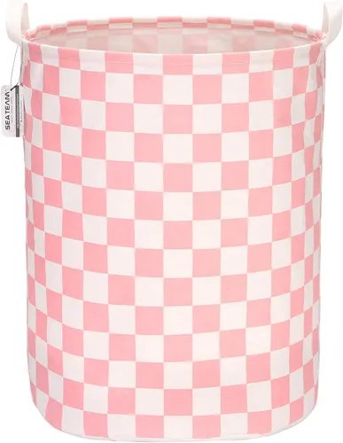 Miniatura 20 de Sea Team. - Cesta grande de 19.7 pulgadas, con recubrimiento impermeable, textil de algodón ramio, plegable, cesta para lavandería, cesta cilíndrica