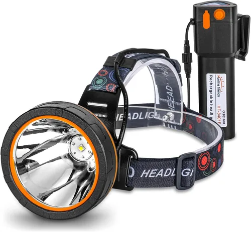 Miniatura 8 de Linterna de cabeza LED recargable de alta potencia - linterna frontal ajustable impermeable, linterna frontal de manos libres para camping
