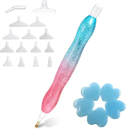 Miniatura 9 de Kit de herramientas y accesorios de pintura de arte de diamante con bolígrafo de cuentas perforadas para adultos, puntas de lápiz estilo perforador