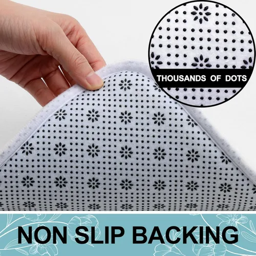 Miniatura 6 de Smiry Tapete de baño de espuma viscoelástica de 24 x 16 pulgadas, extra suave y absorbente, antideslizante, lavable para suelo, ducha y bañera