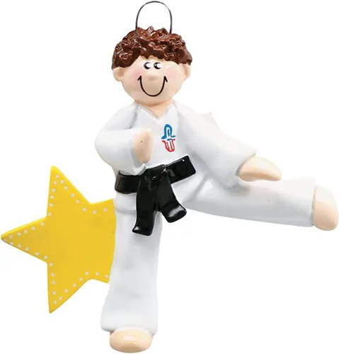 Karate personalizado | Aikido | Judo | Jiu-Jitsu | Adorno de árbol de Navidad para niño y hombre de Taekwondo 2023 - Regalo de adorno deportivo de