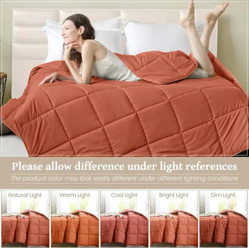 Miniatura 4 de Homelike Moment Edredón Tamaño King - Relleno de Edredón Naranja Alternativo al Plumón para Cama King, Edredones Ligeros Acolchados Suaves