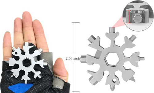 Miniatura 3 de Herramienta increíble 19 en 1, Easy N Genius, multiherramienta FEX 18 en 1 de acero inoxidable para copos de nieve (plata)