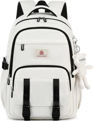 Hidds Mochila universitaria para laptop de 15.6 pulgadas para hombres y mujeres, bolsa de libros para escuela primaria y secundaria para Beige