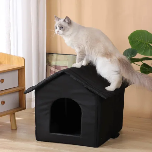Miniatura 3 de Casa de Gatos al Aire Libre Casa de Gatos para Uso en Interiores y Exteriores - Refugio Impermeable para Gatos, Perros y Animales Ferles