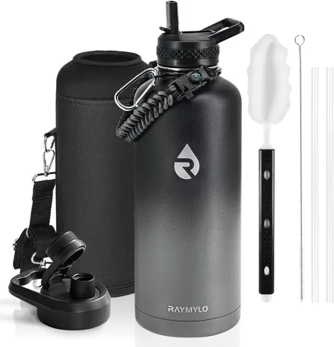 Miniatura 64 de RAYMYLO Botella de agua aislada de 24 onzas, de acero inoxidable con triple pared al vacío (fría durante 48 horas, caliente durante 24 horas), a