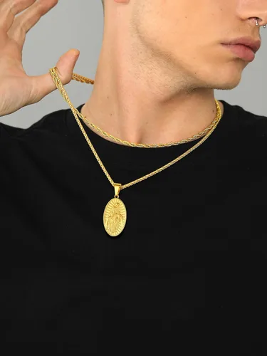 Miniatura 18 de U7 Saint Benedict/Michael Medal Necklace, 316L Stainless Steel Virgin Mary Necklace for Men Women, Bible Verse Protection Necklace Catholic