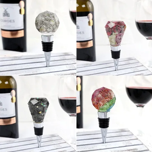 Miniatura 5 de Juego de 10 tapones para botellas de vino, tapones de resina para botellas de vino, accesorios, tapón de vino para moldes de silicona, resina epoxi