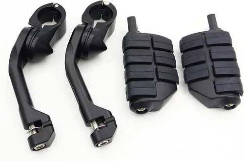 Miniatura 4 de Estriberas para motocicleta de 1.25 pulgadas, estilo Harley, con barras de choque, pedal de crucero ajustable para Harley Touring Electra Glide Dyna