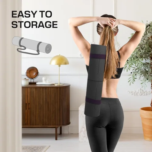 Miniatura 6 de U&M Yoga Mat Non Slip, 0.24" Thick 72"x24" TPE Yoga Mats for Women Men, Anti-Tear Exercise & Fitness Mat with Carrying Strap, Workout Mats for Yoga