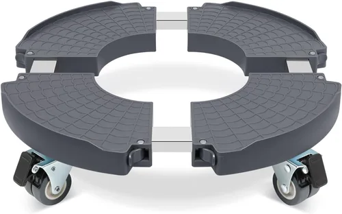 Miniatura 8 de W B D WEIBIDA Soporte para plantas con ruedas resistente, base ajustable de rodillo para macetas de 15 a 21 pulgadas, organizador de macetas Negro