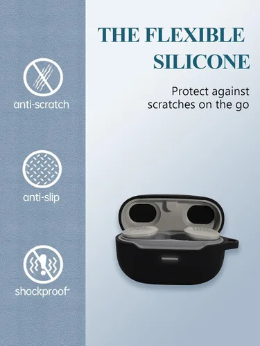 Miniatura 4 de Funda para JBL Endurance Race TWS True Wireless Sports Earbuds, WUNIAK Soft Silicone Protector, portátil, resistente a los arañazos, a los golpes