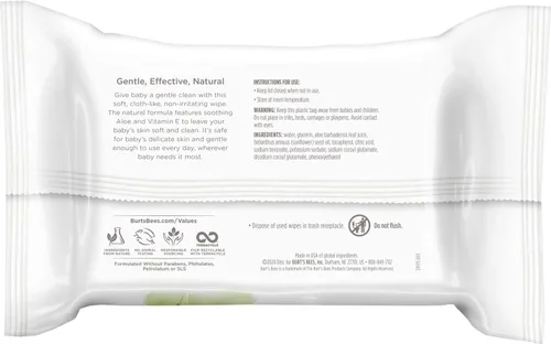 Miniatura 13 de Burt's Bees Toallitas para bebés, sin perfume naturales para pieles sensibles con aloe y vitamina E - 72 toallitas para bebés - Paquete de 10