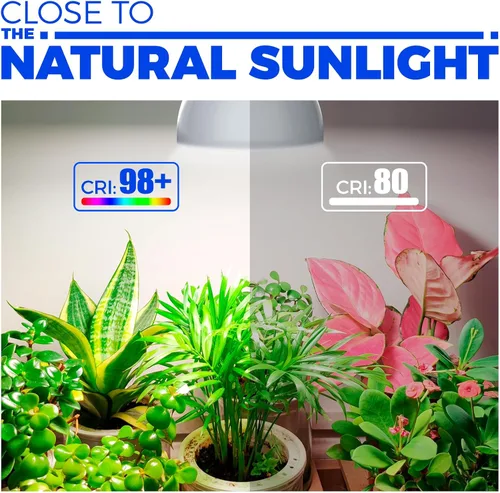 Miniatura 5 de Barrina Bombilla LED de cultivo con sistema de temporización y suspensión, espectro completo de 25 W, temporizador de 4H/9H/14H, luces de cultivo