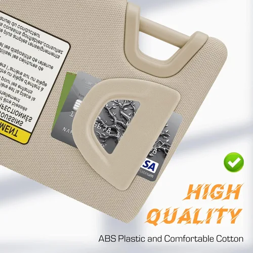 Miniatura 5 de Visera para el lado izquierdo del conductor y lado derecho del pasajero color beige, reemplazo compatible con Nissan Altima 2013 2014 2015 2016 2017