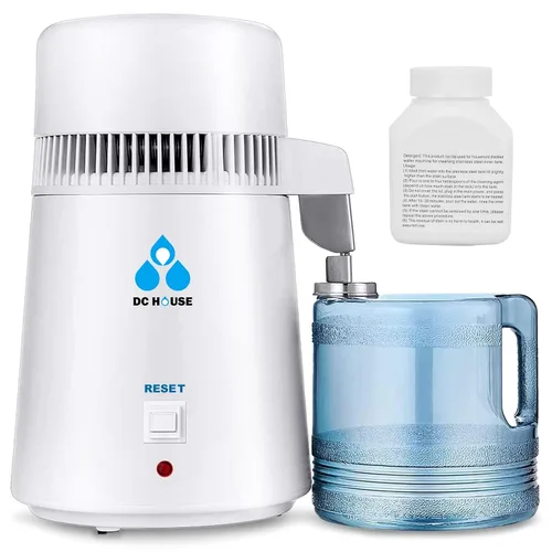 DC HOUSE Máquina destiladora de agua de 1 galón, 750 W, 4 L, máquina para hacer agua destilada pura para el hogar, encimera, mesa, escritorio,
