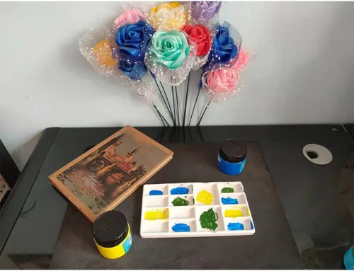 Miniatura 9 de 14 Wells - Paleta de pintura de cerámica para artistas, paleta de pintura de acuarela de porcelana de 8 pulgadas, bandeja de mezcla de cerámica