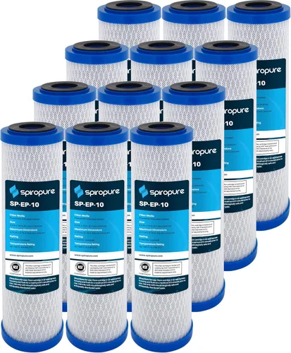 Miniatura 11 de SpiroPure SP-CBR2-10 10x2.5 0.5 Micron NSF Certificado NSF Cartucho de filtro de agua de bloque de carbono CBR2-10 155268-43 SMCB-2510 (caja de 12)