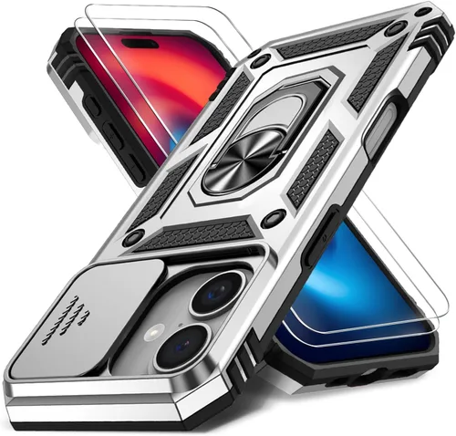 Miniatura 73 de Funda HakkTaoo para iPhone 13/iPhone 14 de 6.1 Pulgadas con Funda Deslizante para Cámara + Protector de Pantalla (2 Paquetes), Funda Protectora a
