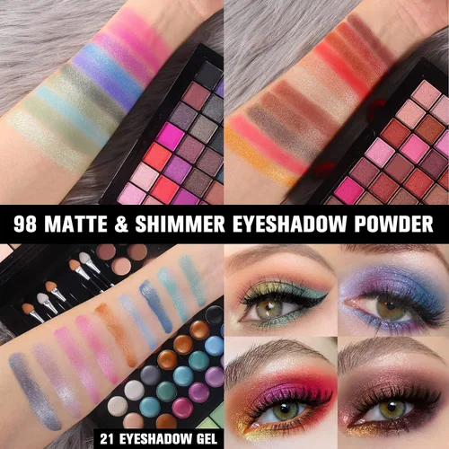 Miniatura 3 de Kit de maquillaje profesional de 177 colores para mujeres y niñas, kit completo de regalo con espejo, paleta de maquillaje todo en uno que incluye