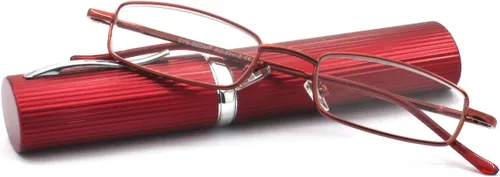 Miniatura 18 de Gafas de lectura de tubo ligero y compacto ultra delgado con estuche de aluminio de clip portátil
