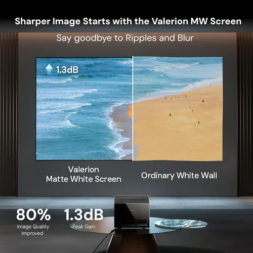 Miniatura 4 de Valerion Pantalla de Proyector de Marco Fijo de 120 Pulgadas, Ganancia de 1.3 dB, 80% de PQE, Ultra HD 4K/8K, Pantalla de Proyector de Montaje