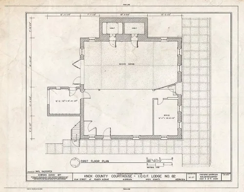Historic Pictoric : Blueprint HABS NEB,54-NIOB,5- (Sheet 2 of 5) - Knox County Courthouse, Southwest Corner of Fourth Avenue & Elm Street, Niobrara,