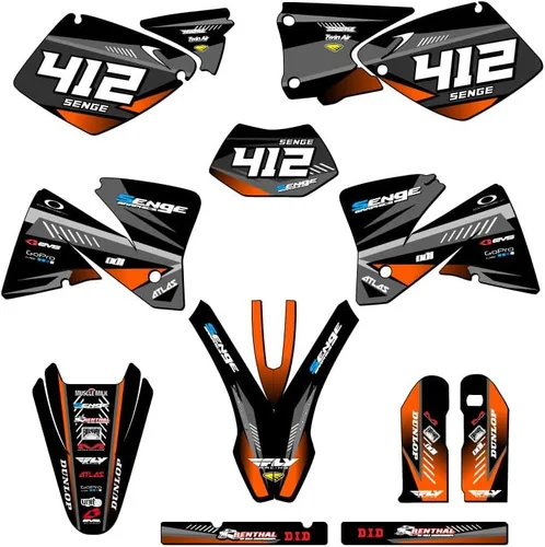 Miniatura 5 de Kit de base gráfica EXC Surge Black Senge 2001-2002 compatible con KTM