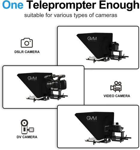 Miniatura 4 de GVM Teleprompters para iPad Tablet DSLR Cámara portátil de 18 pulgadas con control remoto y aplicación, construcciones de aluminio sólido