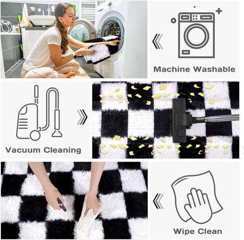 Miniatura 76 de Alfombras de área de 8x10 para sala de estar, alfombra shaggy grande ultra suave y esponjosa para dormitorio, alfombras de felpa mullida Blanco crema
