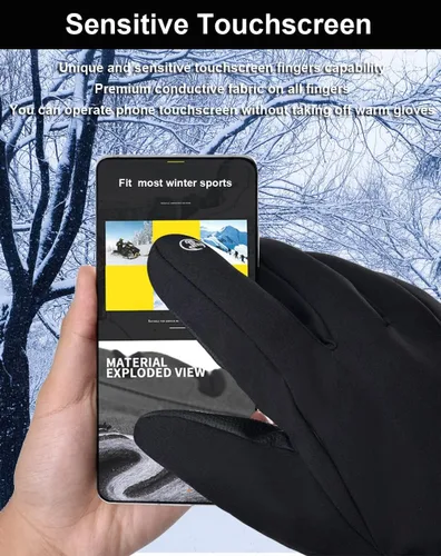 Miniatura 2 de SUJAYU Guantes de invierno para hombres y mujeres, guantes de pantalla táctil, guantes de motos de nieve, guantes de esquí, guantes de snowboard