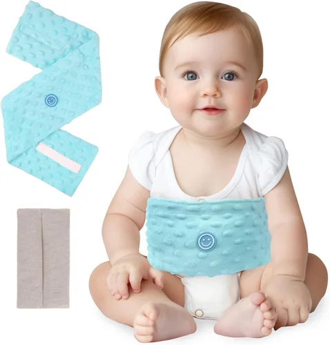 Alivio de cólicos y gases para recién nacidos y bebés, venda caliente de semillas de lino para el vientre, cinturón de envoltura para bebé con