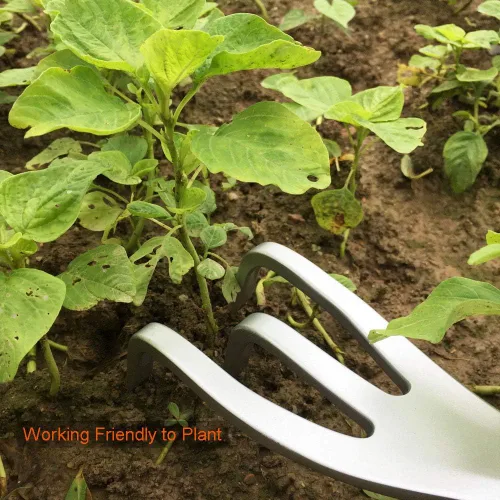 Miniatura 5 de Cultivador de mano de jardín con garra ancha, rastrillo de mano para desmalezar y tornear el suelo, herramienta para raspar afloja la tierra y raspa