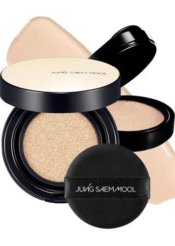 JUNG SAEM MOOL Essential Skin Nuder Longwear Cushion 0.98 Fl Oz (Fair Light), Repuesto Incluido, Base Cushion de 24H de Duración con Alta Cobertura,