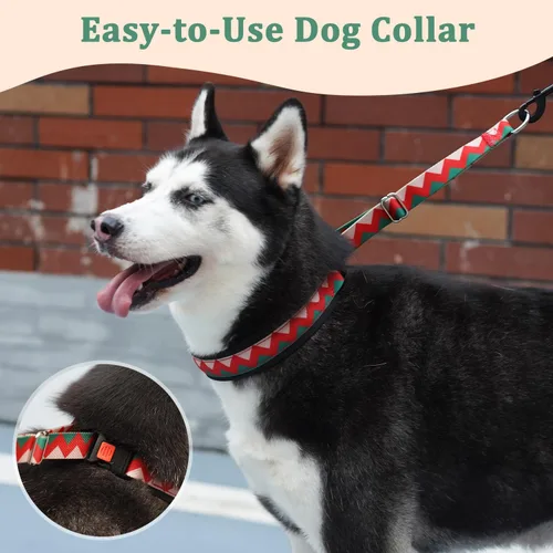 Miniatura 5 de Mayerzon Martingala - Collar de púa para perro sin tirones, collar personalizado con patrones geométricos para perros grandes, medianos y pequeños