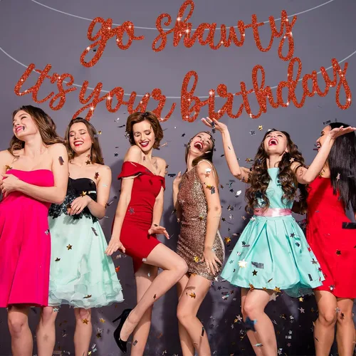 Miniatura 4 de BEISHIDA Cartel con texto en inglés «Go Shawty It's Your Birthday» con texto en inglés «No DIY Hip Hop» con tema de feliz cumpleaños, cartel de Rojo