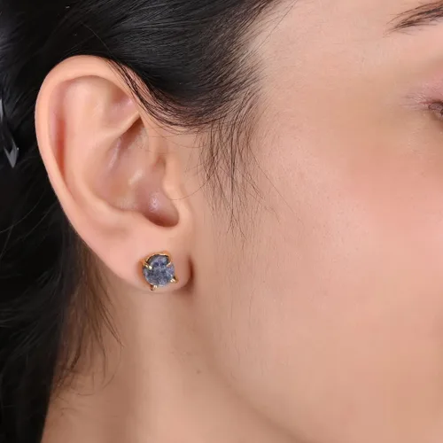 Miniatura 42 de Gempires Natural Raw Prong Setting Stud Earrings, 8-10 mm Crystals Earring, Handmade Jewelry, Gift for Her
