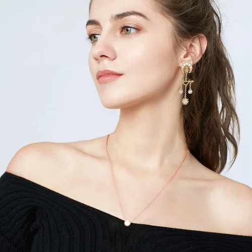 Miniatura 4 de Delicados collares de oro para mujer, a la moda, oro macizo de 14 quilates sobre plata de ley 925, collar con dije de corazón de mosca y culo