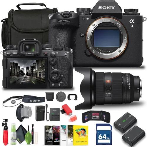 Sony Cámara sin espejo Alpha a9 III - Obturador global de marco completo de 24.6 MP (ILCE-9M3), lente Sony FE de 0.945-2.756 in, tarjeta de memoria