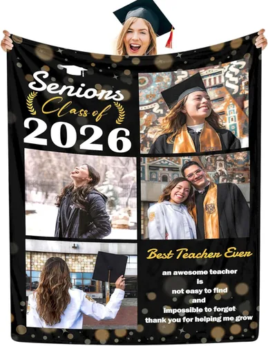 Miniatura 36 de Manta personalizada con collage de fotos, manta de fotos personalizada para graduados, manta personalizada, regalos para temporada de graduación