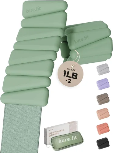 Peso para Pilates | Pesas ajustables para muñeca y tobillo para mujeres | Brazaletes con peso | 1 libra/ 2 libras cada una (Juego de 2)