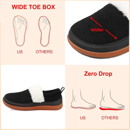 Miniatura 2 de Scurtain Pantuflas tipo mocasín para mujer, cómodas y cómodas botas de invierno con suela de goma cómoda