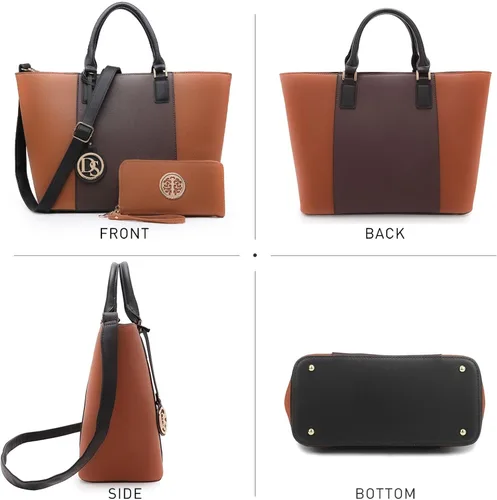 Miniatura 70 de Dasein Satchel Purse Handbag for Women Large Shoulder Work Tote Bag With Matching Wallet