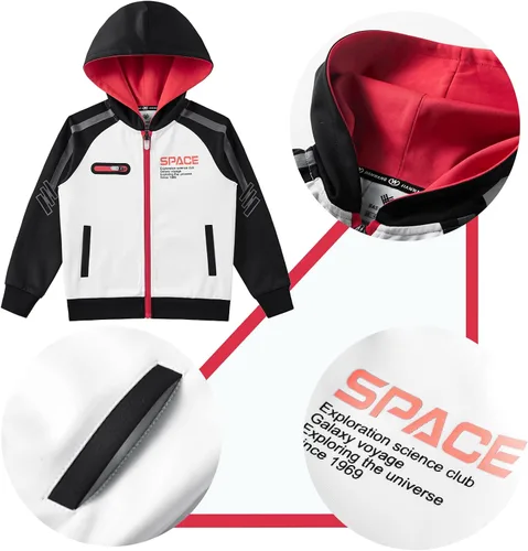 Miniatura 5 de ANOTWENER Ropa deportiva para niños, conjuntos de chándal con capucha, sudadera y pantalones deportivos, 2 piezas, 2 a 8 años