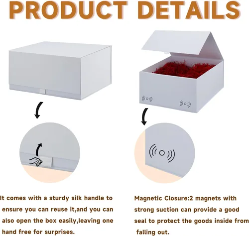 Miniatura 3 de Rsgift Paquete de 3 cajas de regalo de 18 x 15 x 6.1 pulgadas, cajas de regalo de colores surtidos con tapas, cajas plegables para propuestas