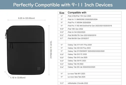 Miniatura 2 de Dadanism Funda Acolchada para Tablet de 9-11 Pulgadas para iPad (A16) 11ª Gen 11", iPad 10ª Gen 10.9", i-Pad Air/Pro 11", i-Pad Air 5/4 10.9", i Pad
