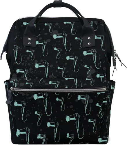 Miniatura 15 de Bolsa de pañales para bebés de gran capacidad, estilista de peluquería, tijeras de impresión duradera multifunción mochila de viaje, Alien Planeta